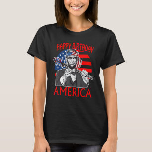 Camiseta Abraham Lincoln Feliz Aniversário América