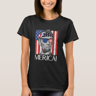 Camiseta Abraham Lincoln 'Merica Patriótica American Flag 4