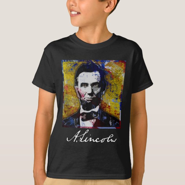 Camiseta Abraham Lincoln - pintura (Frente)