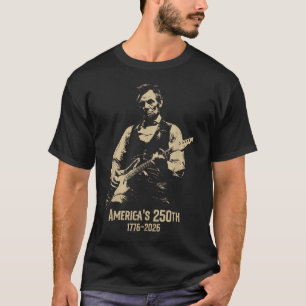 Camiseta Abraham Lincoln Tocando Guitarra 4 De Julho 250º
