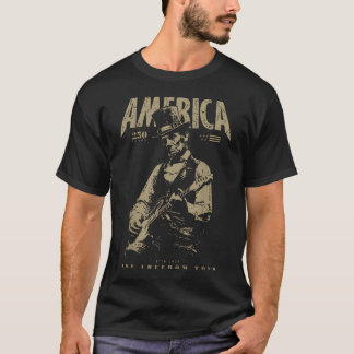Camiseta Abraham Lincoln Tocando Guitarra 4 De Julho 250º