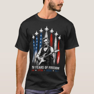 Camiseta Abraham Lincoln Tocando Guitarra 4 De Julho 250º