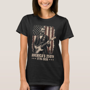 Camiseta Abraham Lincoln Tocando Guitarra 4 de Julho 250º A