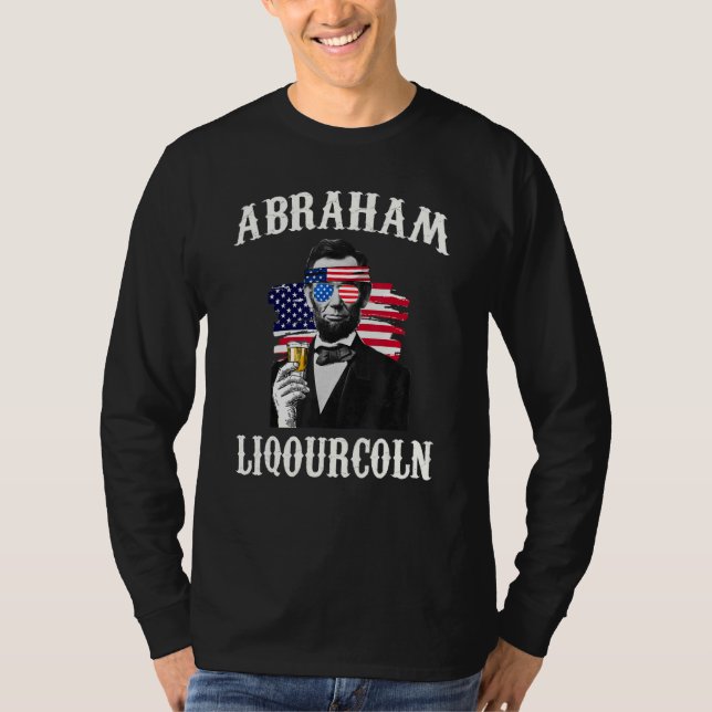 Camiseta Abraham Liqourcoln 4 De Julho De Bebendo (Frente)