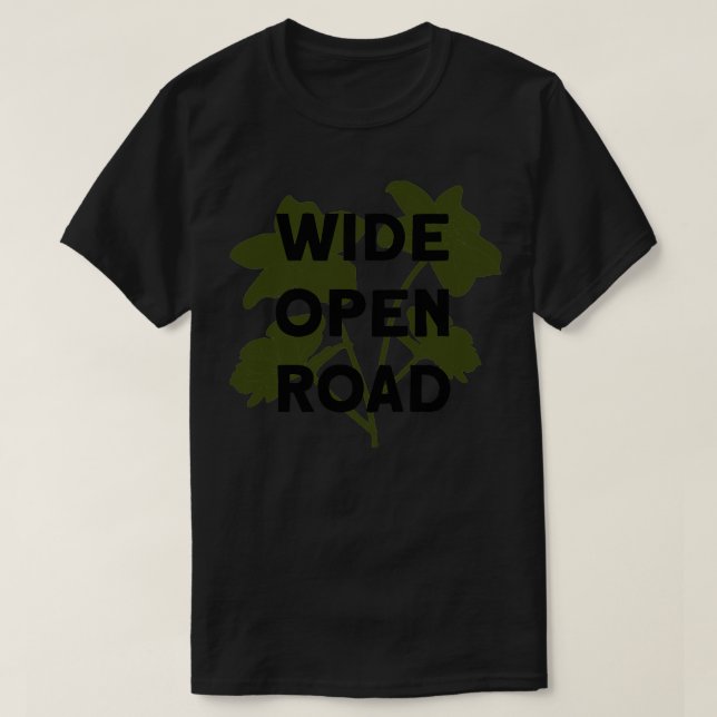 Camiseta Abrangente estrada aberta preto (Frente do Design)