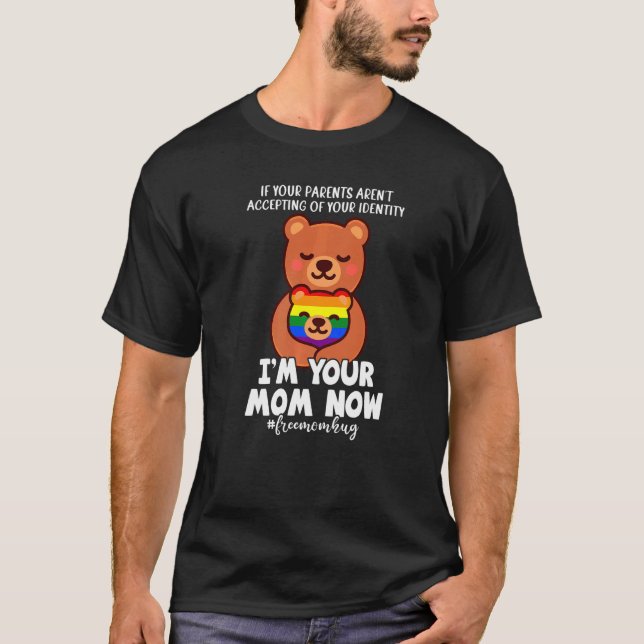 Camiseta Abre-me o Urso Abraço, sou a tua mãe, Orgulho gay  (Frente)