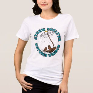 Camiseta Abrigo de Tempestade Natures Harbor Daisy Art