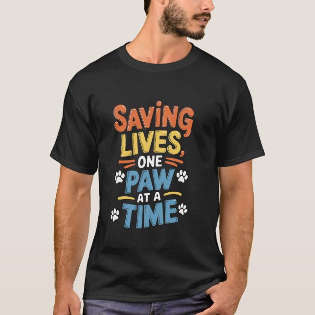 Camiseta Abrigos para animais Salvar Design de animais de c (Frente)