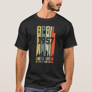 Camiseta Abril 1957 66 Aniversário 66 Anos 1957 Aniversário