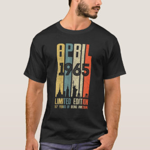 Camiseta Abril 1965 57 Aniversário 57 Anos 1965 Aniversár