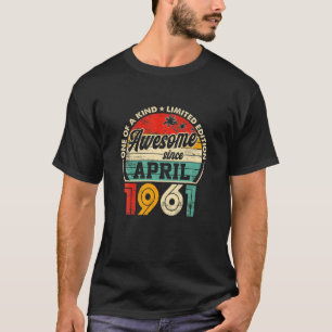 Camiseta Abril De 1961 Vintage 60 Anos Homens De 60 Anos De