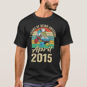 Camiseta Abril De 2015 7 Anos Roupa de Aniversário