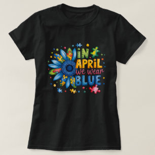 Camiseta Abril de Conscientização do Autismo Use Peça de Qu