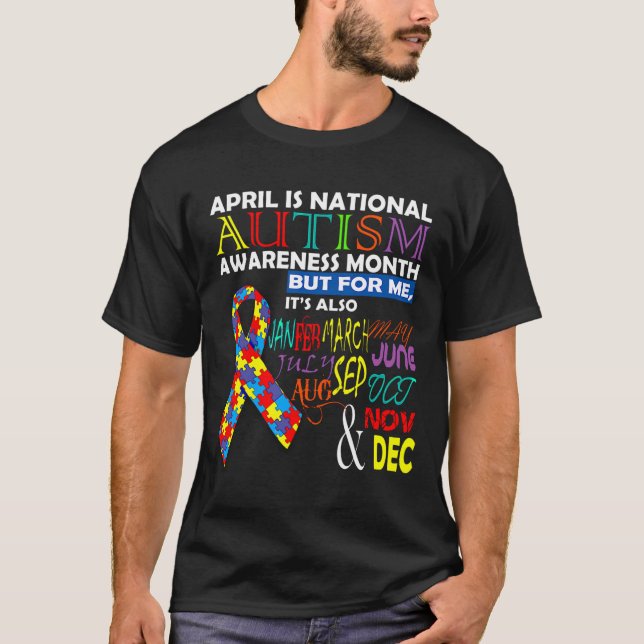 Camiseta Abril é Mês de Consciência do Autismo Nacional (Frente)