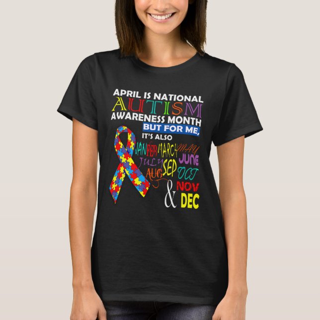 Camiseta Abril é Mês de Consciência do Autismo Nacional (Frente)