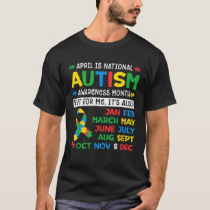 Camiseta Abril é Mês de Consciência do Autismo Nacional par