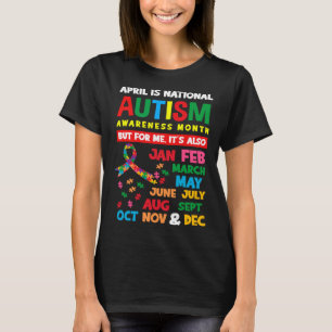 Camiseta Abril É Mês de Conscientização do Autismo Autista