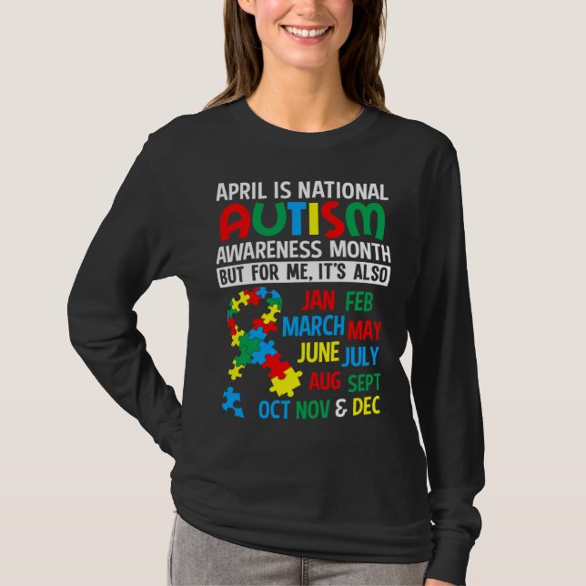 Camiseta Abril é Presente Nacional de Consciência do Autism (Frente)