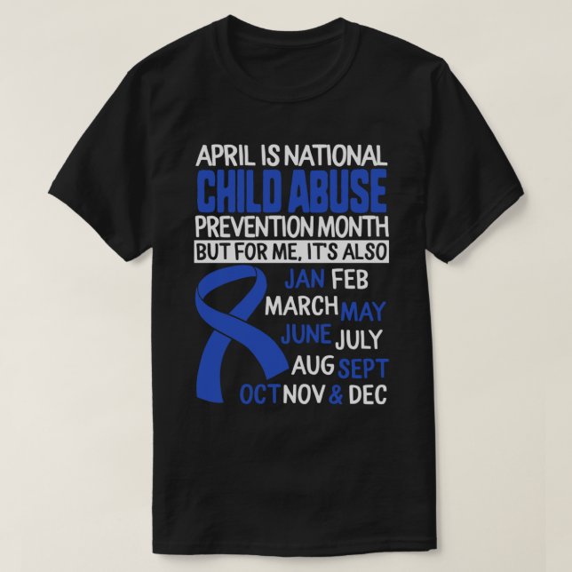 Camiseta Abril é prevenção nacional de abuso infantil Mês d (Frente do Design)