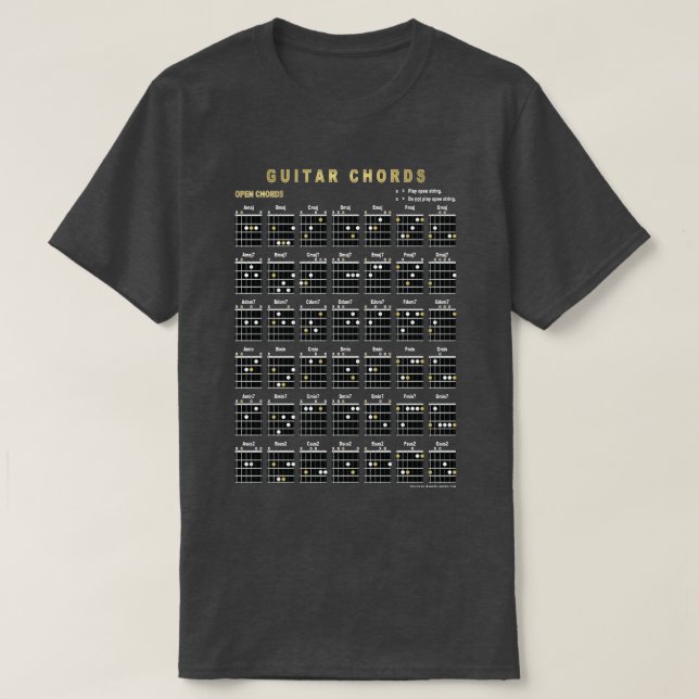 Camiseta Abrir Cordas De Violão Na Frente E Nas Trás (Frente do Design)