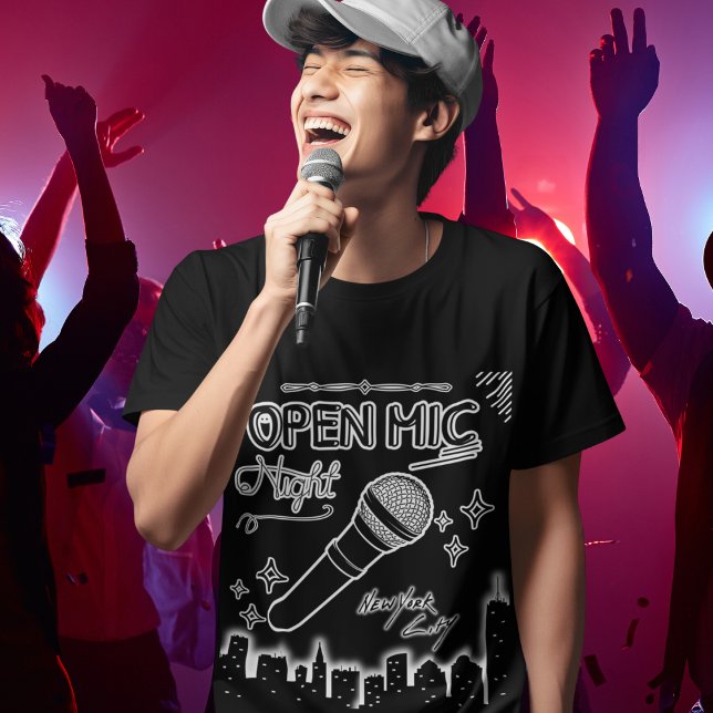 Camiseta Abrir Estilo de Gráfico do Mic Night Nova Iorque M (Criador carregado)