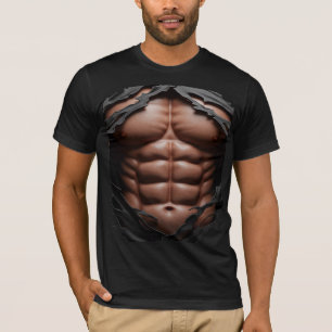 Camiseta Abs 3D Ripped T - Datas do Tórax Muscular