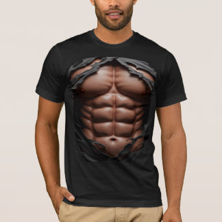 Camiseta Abs 3D Ripped T - Datas do Tórax Muscular