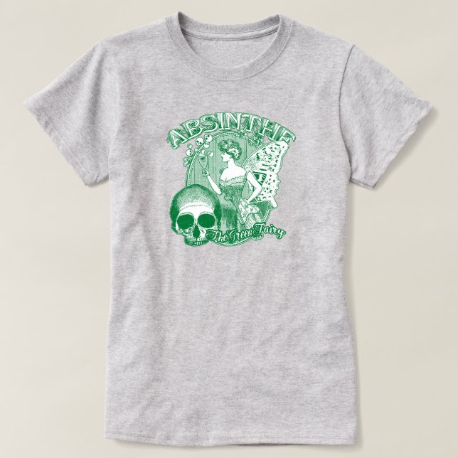 Camiseta Absinthe Green Fairy Lady (Frente do Design)