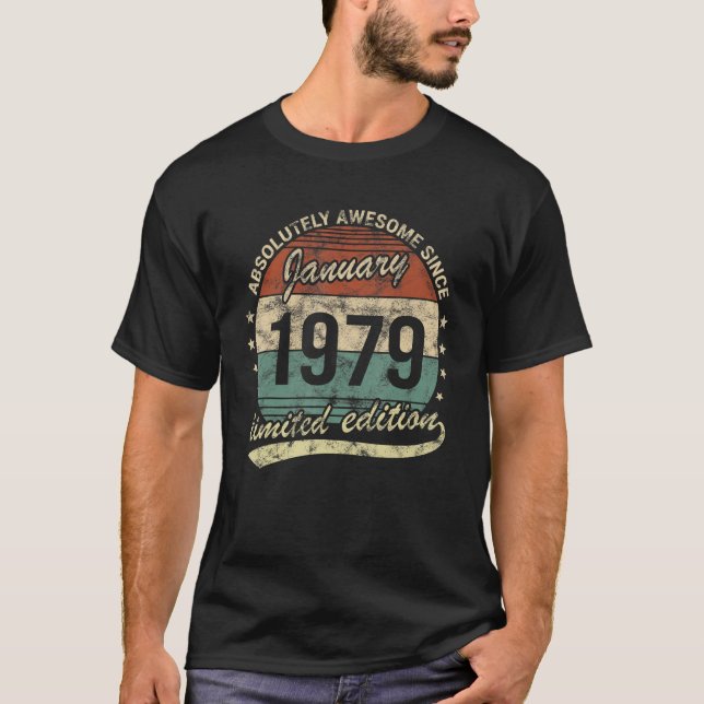 Camiseta Absolutamente Incrível Desde Janeiro De 1979 Homem (Frente)