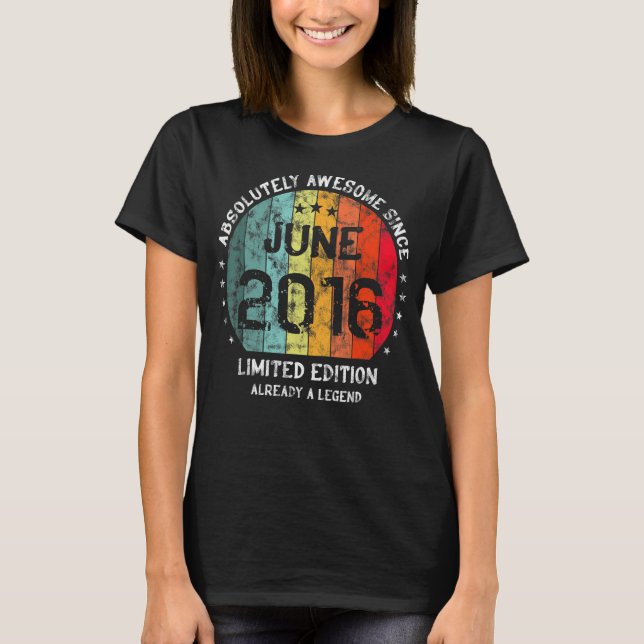 Camiseta Absolutamente Incrível Desde Junho De 2016 Menina  (Frente)