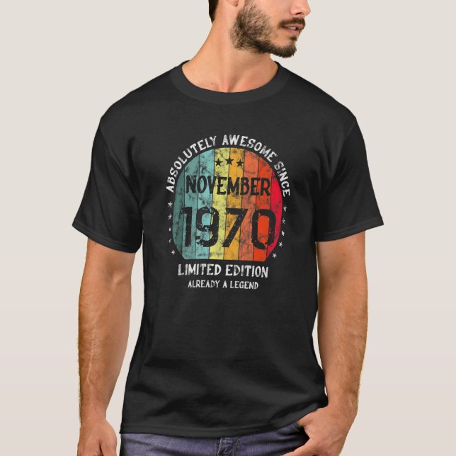 Camiseta Absolutamente Incrível Desde Novembro De 1970 Home (Frente)