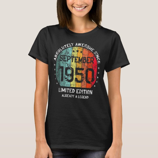 Camiseta Absolutamente Incrível Desde Setembro De 1950 Home (Frente)
