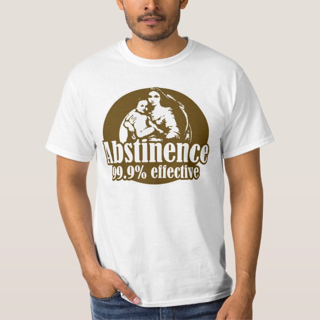 Camiseta Abstinência 99% Humor Religioso Eficaz (Frente)