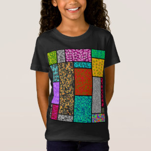 Camiseta Abstração do Design de Gráfico Floral Mondrian