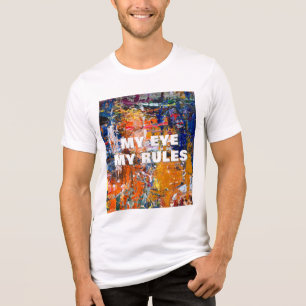 Camiseta Abstração vívida - Caos de Tintas de Óleo no Pa do