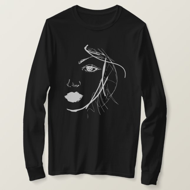 Camiseta Abstract Art Lady Woman Face Gift Idea (Frente do Design)