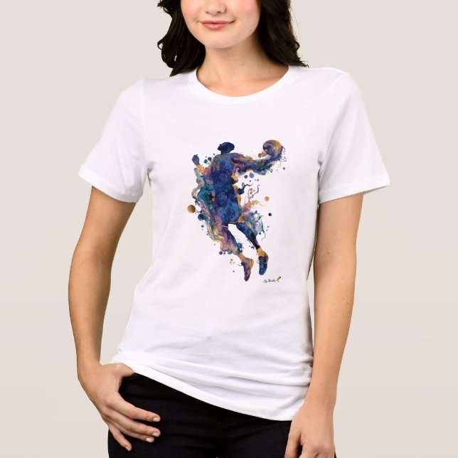 Camiseta Abstract Basketball Player | Fluid Ink Watercolor  (Frente)