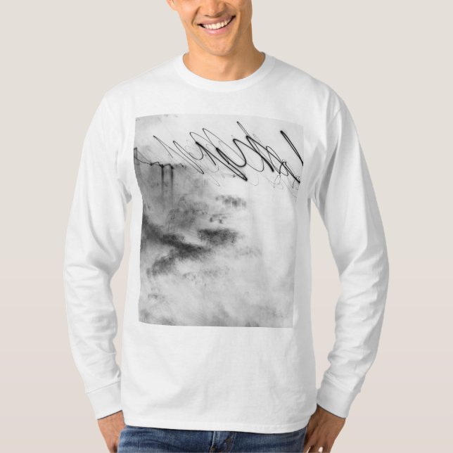 Camiseta Abstract Black and White Light Trails Long Exposur (Frente)