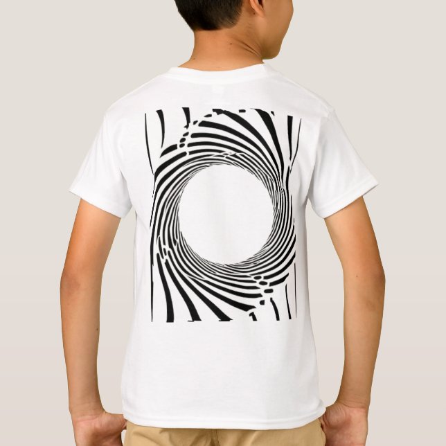 Camiseta Abstract Black Hole Spiral Line Art  (Verso)