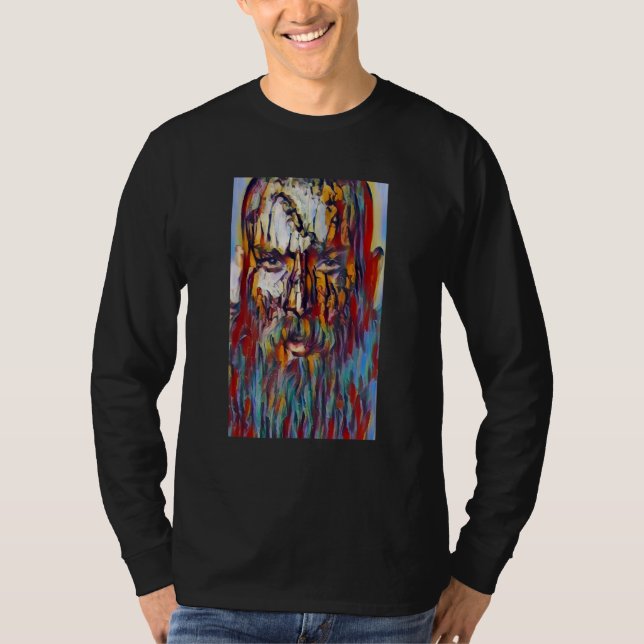 Camiseta Abstract Colorful Cool Viking Face (Frente)