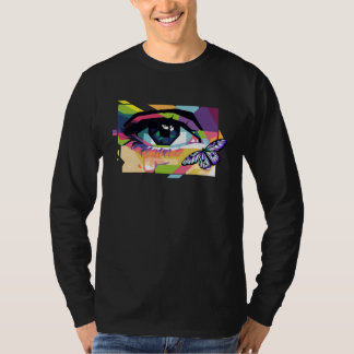 Camiseta Abstract Crying Eye Purple Butterfly Soft Girl Aes