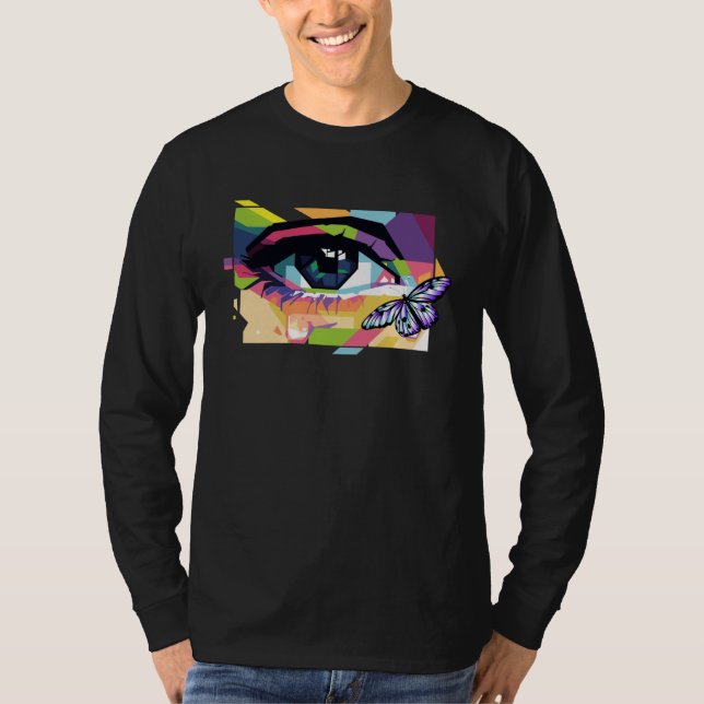 Camiseta Abstract Crying Eye Purple Butterfly Soft Girl Aes (Frente)
