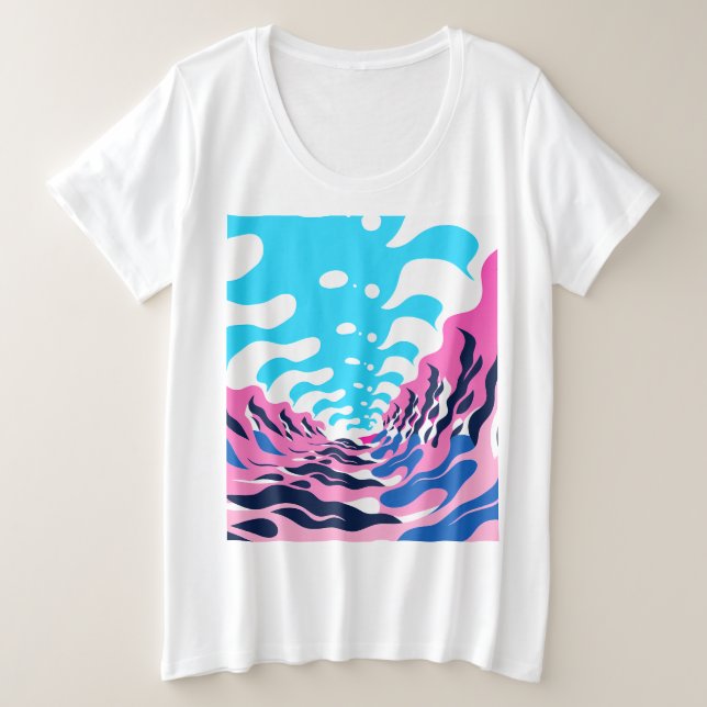 Camiseta Abstract Dream Wave – Vibrant Surreal Flow (Frente do Design)