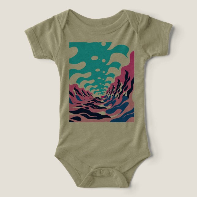 Camiseta Abstract Dream Wave – Vibrant Surreal Flow (Design frontal)
