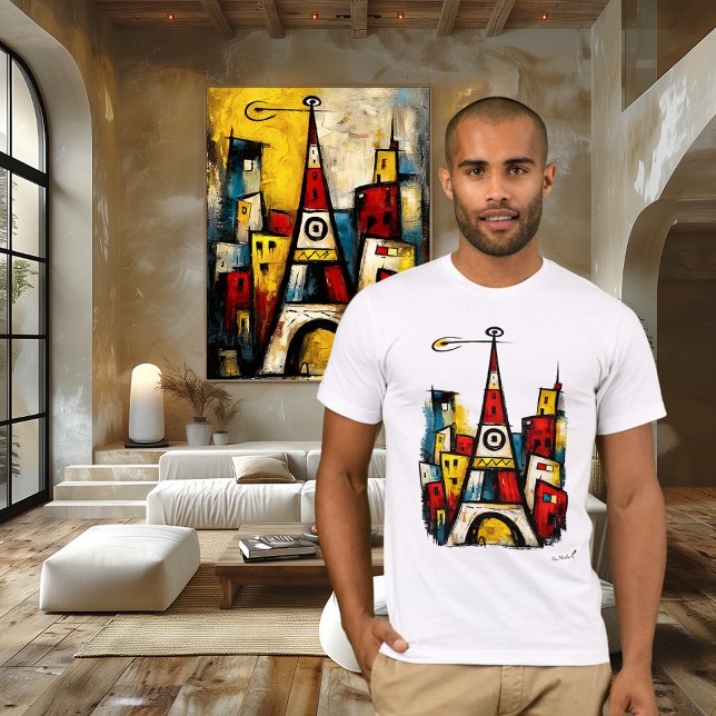 Camiseta Abstract Expressionist Cityscape | Modern Urban Ar (Criador carregado)