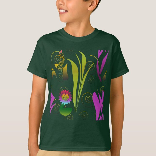 Camiseta Abstract Floral with Spirals (Frente)
