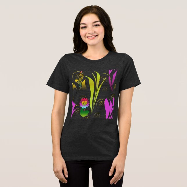 Camiseta Abstract Floral with Spirals 1 (Frente Completa)