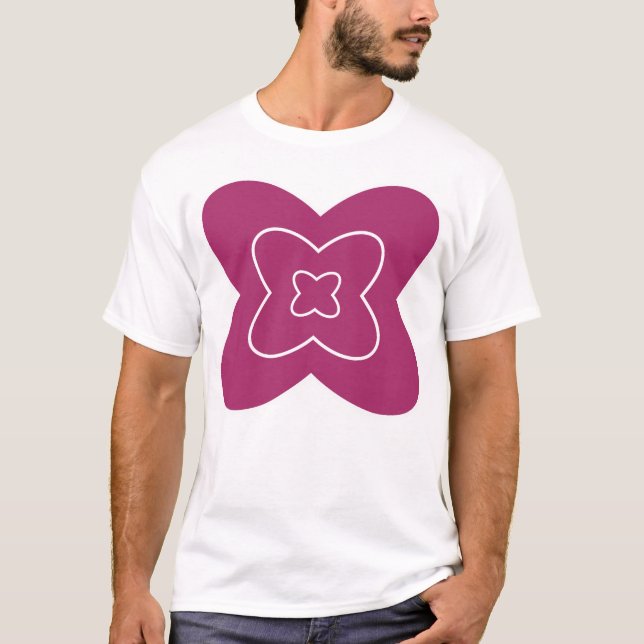 Camiseta Abstract flower design with magenta petals (Frente)