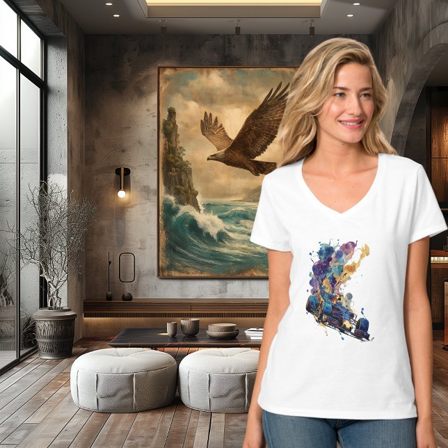 Camiseta Abstract Formula Racing Car | Fluid Ink Watercolor (Criador carregado)