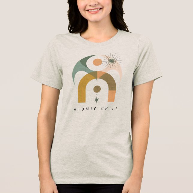 Camiseta Abstract Geometric Mid-Century Modern Boho Art  (Frente)